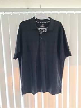 Ahead Extreme Black Striped Polo Golf Shirt